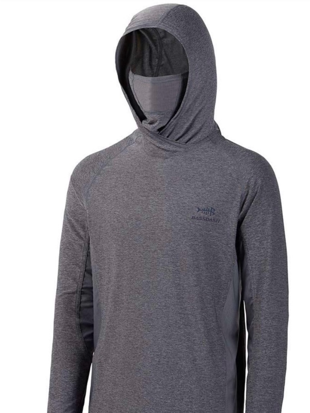 Men’s UPF 50+ Long Sleeve Fishing Hoodie with UV Neck Gaiter
